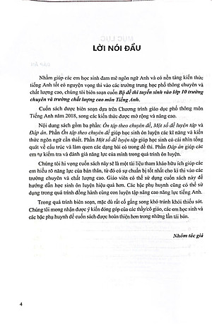 Sách - Bộ đề thi tuyển sinh vào lớp 10 trường chuyên và trường chất lượng cao môn tiếng Anh