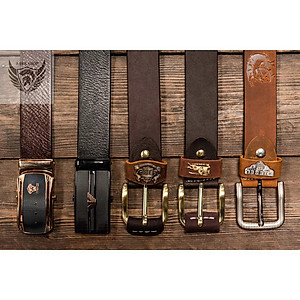 Thắt lưng da bò sáp nam khóa đồng nguyên khối chất da cao cấp bền bỉ dẻo dai ARES SHOP