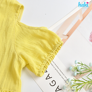Váy bé gái_đầm cộc tay hở vai chính hãng HAKI, váy mùa hè cho bé, đầm trẻ em, váy thiết kế cho bé 10-27kg HK521