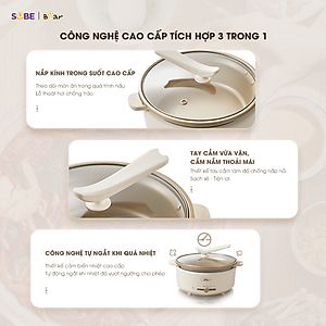 Nồi lẩu Bear SB-NL05F 5L (1500W) - Hàng chính hãng