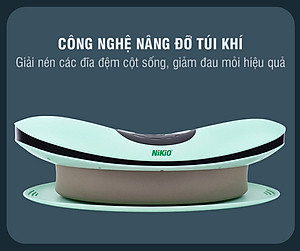 Máy Massage Lưng Và Thắt Lưng Nikio NK-158 - Công Nghệ Mát Xa Cải Tiến 4in1: Nhiệt Nóng, Xung Điện, Rung, Túi Khí - Hỗ Trợ Điều Trị Thoát Vị Đĩa Đệm, Thoái Hóa, Đau Cột Sống Lưng - Dòng Không Dây Pin Sạc, Có Remote Điều Khiển