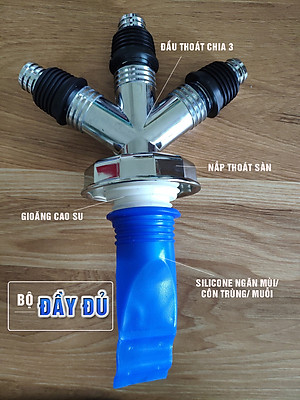 Bộ thoát nước máy giặt, thoát nước thải, nước thoát sàn nhà tắm, vệ sinh kiêm chống mùi hôi, ngăn côn trùng trào ngược – Bộ chia 3, MIHOCO 312