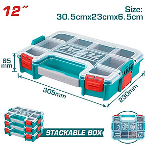 Hộp đựng linh kiện TOTAL 12 inch (TPBX1121) và 15 inch (TPBX1151) - vách ngăn linh hoạt tháo rời, có khớp xếp chồng lên nhau - Tốc độ 247