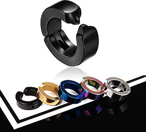 Bộ 2 bông tai Titan kẹp vành không cần bấm lỗ xỏ lỗ