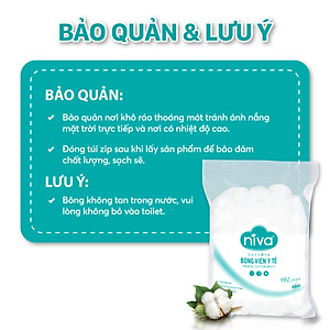 Combo 05 Gói 100 Bông Gòn Viên Tròn Y Tế NIVA Yb2 Đường Kính 27mm Nhét Tai Cho Phụ Nữ Sau Sinh