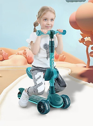 Xe Trượt Scooter MINIIN Xe Chòi Chân Có Nhạc Và Đèn 3in1.Bánh Phát Sáng Cho Bé Từ 2 - 8 Tuổi Tải Trọng Lên Đến 80 kg, Đồ Chơi Hoạt Động Ngoài Trời Cho Bé- Hàng Chính Hãng