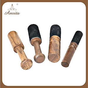 Dùi chuông xoay Nepal - Dùi gỗ bọc da cao cấp - singing bowl - Chùi gỗ đánh chuông xoay - mõ gỗ tụng kinh - Amrita