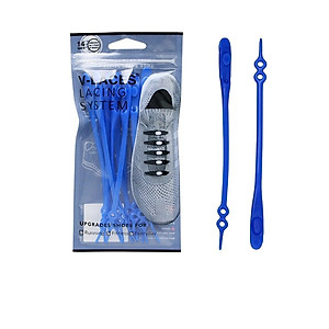 set 5 Bộ Dây Giày Cao Su Đàn Hồi Thắt BuộcThông Minh Sneaker V-Laces 14 Sợi 2 Nút Chỉnh Size Nam Nữ