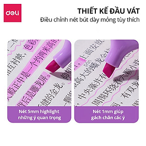 Bút Highlight Deli Nhiều Màu Đánh Dấu Nhớ Dòng Dạ Quang Deli Màu Pastel Phù Hợp Cho Học Sinh Văn Phòng Tiện Dụng