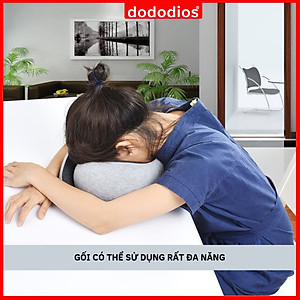 Gối Ngủ Du Lịch Chất Liệu Memory Foam Mật Độ Cao - Gối Ngủ Văn Phòng Thông Minh Cao Cấp Chính Hãng Dododios – Kèm Túi Vải Nhung Đựng Gối Ngủ Chữ U Văn Phòng