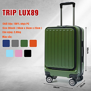 TẶNG TÚI ĐỰNG GIÀY + THẺ TAG - Vali cao cấp TRIP LUX89 size 20inch có ngăn đựng Laptop - Hàng chính hãng