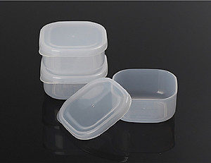 Set 3 hộp thực phẩm vuông nắp mềm 120ml, không sản sinh ra các hoạt chất gây hại trong quá trình sử dụng - nội địa Nhật Bản
