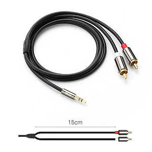 Dây Audio 3,5mm ra 2 đầu RCA (Hoa sen) dài 2M UGREEN AV116 - 10584 - Hàng chính hãng