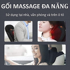 Gối Massage Nhiệt Hồng Ngoại VISPO VP-G23 - 4 Bi Xoay Chuyên Dùng Cho Cổ, Vai, Gáy, Thắt Lưng Sử Dụng Tại Nhà, Văn Phòng Hoặc Trên Ô tô