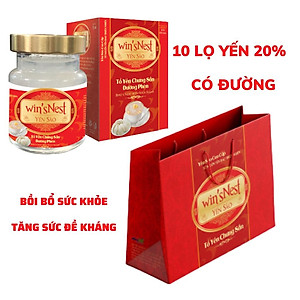 Combo 10 lọ Yến sào cao cấp win'sNest tổ yến chưng sẵn đường phèn 20% (70 ml/ lọ)
