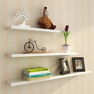 Kệ gỗ treo tường thanh ngang – kệ gỗ treo tường phòng khách (3 thanh)
