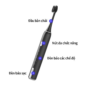 Bàn chải đánh răng điện LocknLock Electric toothbrush ENR386WHT/ENR386BLK 5 chế độ linh hoạt kèm hộp đựng bàn chải - 2 Màu