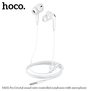 Tai Nghe có dây nhét tai M101 Pro 3.5mm âm thanh hay, chống ồn, hỗ trợ mic nghe gọi đầy đủ dây dài 1.2m - Hàng Chính Hãng