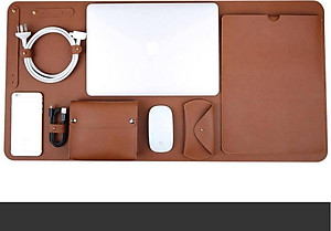 Combo 5 in 1 gồm bao da, túi da chống sốc, dekspad, ví đựng phụ kiện... cho macbook, laptop, surface cao cấp