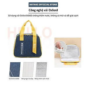 Túi Đựng Hộp Cơm Giữ Nhiệt Cao CấpHELLO – Túi Xách Đựng Cơm Trưa Văn Phòng, Chống Thấm, Nhẹ Gọn 24x15x19.5cm -HÀNG CHÍNH HÃNG MINIIN
