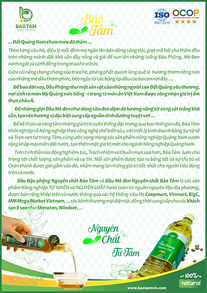 Dầu Phộng Nguyên Chất Bảo Tâm 500mL