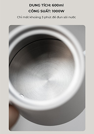 Bếp ấm cổ ngỗng đun nấu siêu tốc giữ nhiệt 600ml CAFE DE KONA
