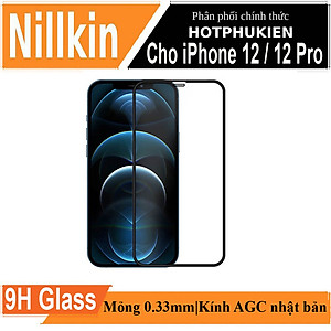 Miếng dán kính cường lực full 3D cho iPhone 12 6.1 inch / iPhone 12 Pro hiệu Nillkin Amazing PC Ultra Clear mỏng 0.33mm, bảo vệ full viền, hiển thị full HD, bảo vệ màn loa, kính AGC Nhật Bản - hàng nhập khẩu