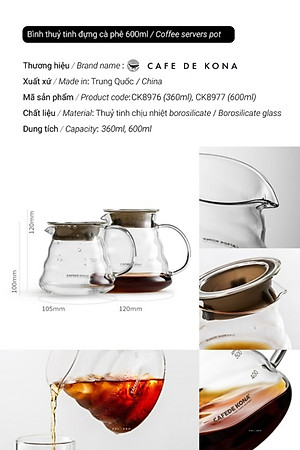 Bình thuỷ tinh đựng cà phê CAFE DE KONA