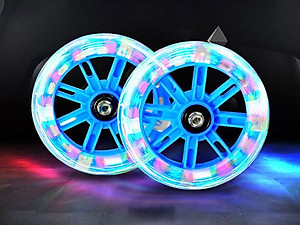 Bánh phụ xe đạp trẻ em có đèn LED sáng (gồm cả bộ 2 bánh + chân sắt + không có chuông)