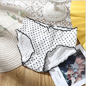 Quần lót nữ cotton tinh khiết chấm bi quần giữa eo Quần sịp dễ thương Nhật Bản QL03