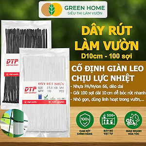 Dây rút nhựa, D10cm, bao 100 sợi, màu đen, siêu bền, dẻo, làm giàn, đỡ trái, cố định hàng rào, dây cáp điện |Greenhome