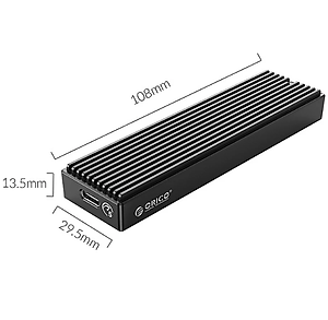 Hộp ổ cứng M.2 SSD USB 3.1 Gen 1 ORICO M2PF-C3-BK - Đen - Hàng chính hãng
