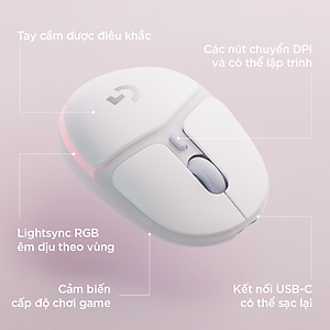 Chuột không dây chơi game Logitech G705 Bluetooth & LIGHTSPEED, RGB , gọn nhẹ 85g, 6 nút lập trình - Hàng chính hãng