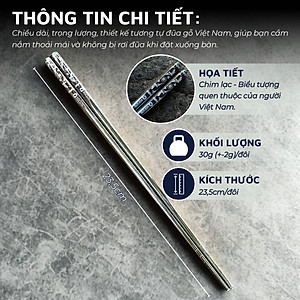 Set 05 đôi đũa inox 304 - 316 DandiHome 2020 chống trơn trượt, sang trọng, tinh tế