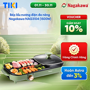 Bếp lẩu nướng điện đa năng Nagakawa NAG3104 (1500W) - Hàng chính hãng