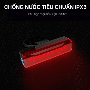 Đèn đuôi nhấp nháy đèn cảnh báo sau cho xe đạp thể thao màu đỏ A02 siêu sáng, chống nước, thời gian sáng lên đến 200h Mai Lee