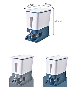 Thùng Đựng Gạo, Ngũ Cốc Thông Minh Kèm Cốc Vo Gạo
