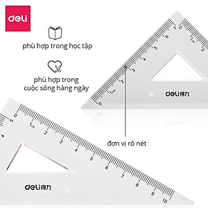 Bộ dụng cụ eke thước đo độ học sinh Deli - 1 bộ - 71988
