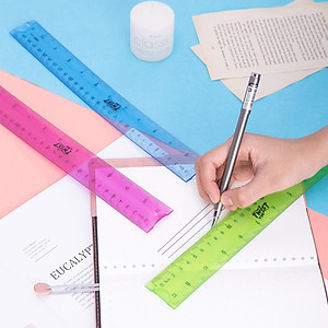 Thước kẻ nhựa dẻo EcoPVC 30cm Deli - Màu ngẫu nhiên - 1 cây - E6209