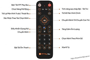 Remote Bluetooth FPT Box - Điều Khiển Tìm Kiếm Bằng Giọng Nói - Hàng Chính Hãng
