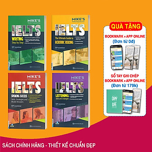 Combo Bộ Sách Luyện Thi Ielts Học Thuật - Bí Kíp Tự Học Ielts 8.0 ( Academic Ielts Mike ) tặng kèm bookmark  