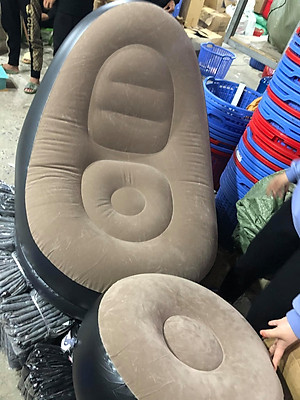 Ghế đệm hơi tựa lưng tặng kèm bơm điện 2 chiều