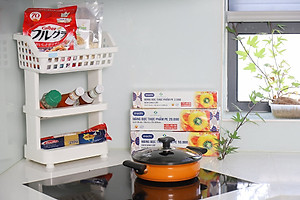 Kệ Nhà Bếp Để Đồ Đa Năng, Kệ Nhựa Cao Cấp 3 Tầng Nachi Đạt Tiêu Chẩu Xuất Nhật ,Châu Âu- Hàng chính hãng inochi ( Tặng khăn lau đa năng pakasa)
