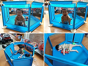 Nhà Banh Cho Bé - Quây Bóng Lục Giác Khung Inox Chắc Chắn - Hàng Loại 1 - Chính Hãng MINIIN + Tặng Kèm 100 Bóng Nhựa