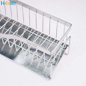 Kệ để đồ rửa chén gác bồn mẫu lớn inox 304 Hobby Home Decor KRC9