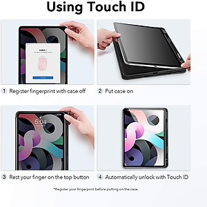 Bao da cho iPad Air 4 2020 10.9 Inch ESR Rebound Pencil Case (Có khe cắm bút Apple Pencil) - Hàng Nhập Khẩu 