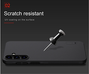 Ốp lưng sần chống sốc cho Samsung Galaxy A55 5G mặt lưng nhám hiệu Nillkin Super Frosted Shield Pro cho mặt lưng nhám chống trơn trượt tay, khả năng chống sốc cực tốt, chất liệu cao cấp - Hàng chính hãng
