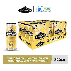 Thùng 24 Lon Nước Táo Lên Men Strongbow Vị Táo Nguyên Bản 320ml/lon
