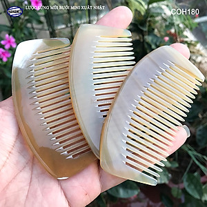 Lược Sừng Múi Bưởi Mini Răng Thưa (Size: XS-9cm) COH189 - Chải tóc xoăn rối xù, phụ kiện bỏ túi tiện dụng không thể thiếu - Chăm sóc tóc - HAHANCO