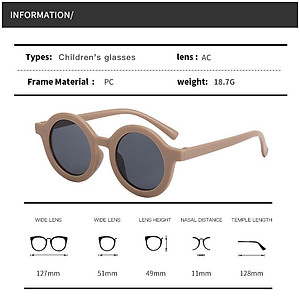 Kính mát gọng tròn chống tia UV400 phong cách Hàn Quốc dễ thương cho bé